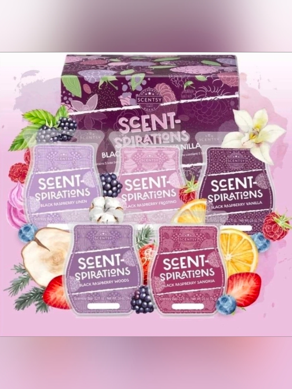 Scentsy Scent-Spirations Black Raspberry Vanilla Collection *NEW* (5 Bars)